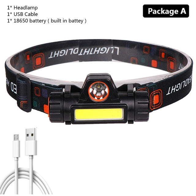 Head Lamp Headlight Waterproof Rechargeable