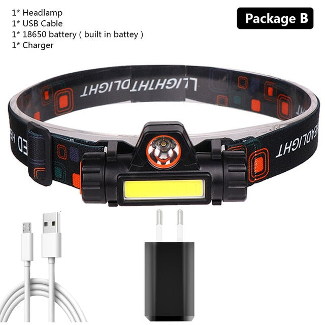 Head Lamp Headlight Waterproof Rechargeable