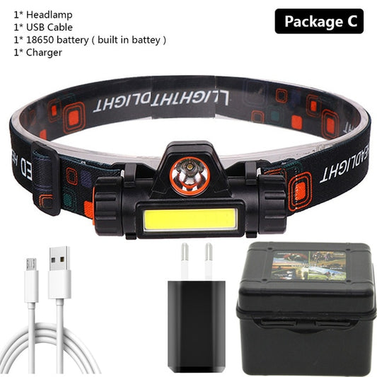 Head Lamp Headlight Waterproof Rechargeable