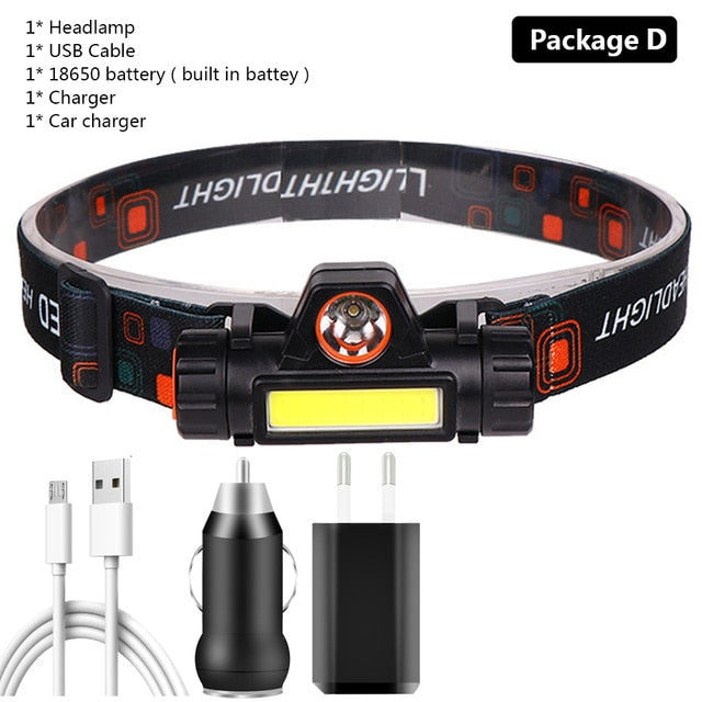 Head Lamp Headlight Waterproof Rechargeable