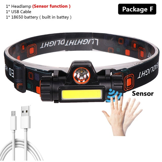 Head Lamp Headlight Waterproof Rechargeable