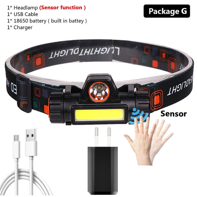 Head Lamp Headlight Waterproof Rechargeable