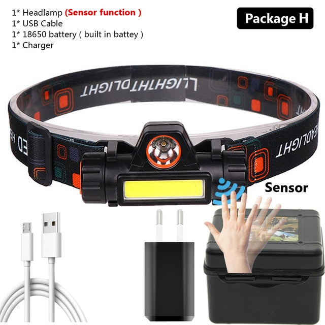 Head Lamp Headlight Waterproof Rechargeable