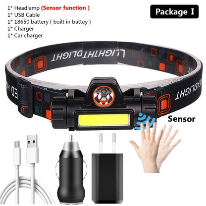 Head Lamp Headlight Waterproof Rechargeable