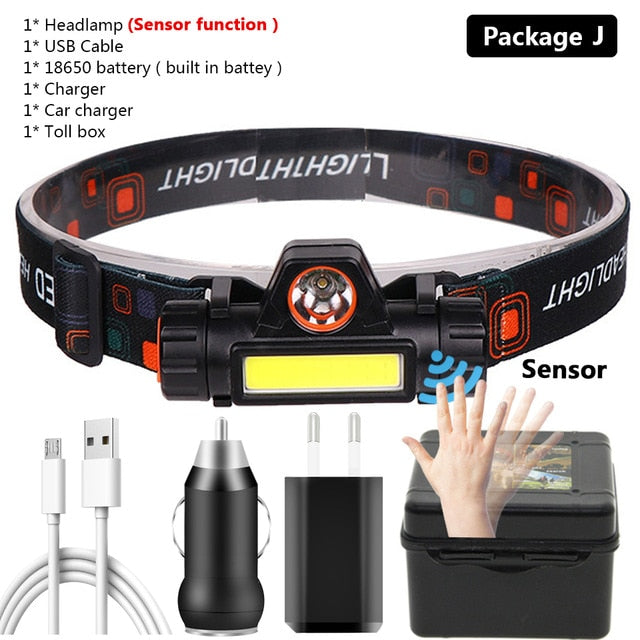 Head Lamp Headlight Waterproof Rechargeable